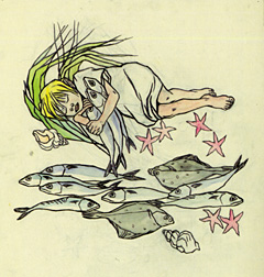 Schlafendes Mdchen mit Fischen, 1924